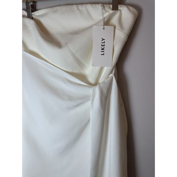 Likely Womens White Solid Lexie Strapless Bodycon Sash Mini Dress Size 6 $275 - Picture 6 of 13